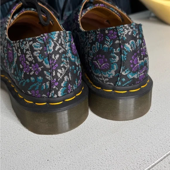 Dr. Martens 1461 Floral Jacquard Black Purple Mens Sz 7 or Women sz 9 NWOB - Picture 4 of 13